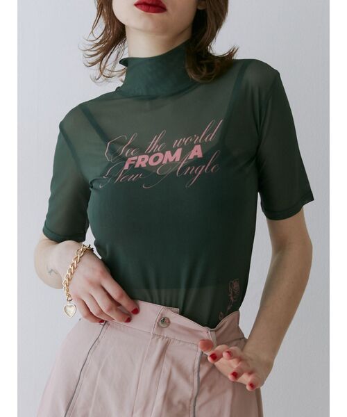 jouetie(ジュエティ)の「ハーフスリーブタトゥーシアートップス(Tシャツ/カットソー・レディース・ブラック/オフホワイト/カーキ・MEDIUM)」の6枚目の写真