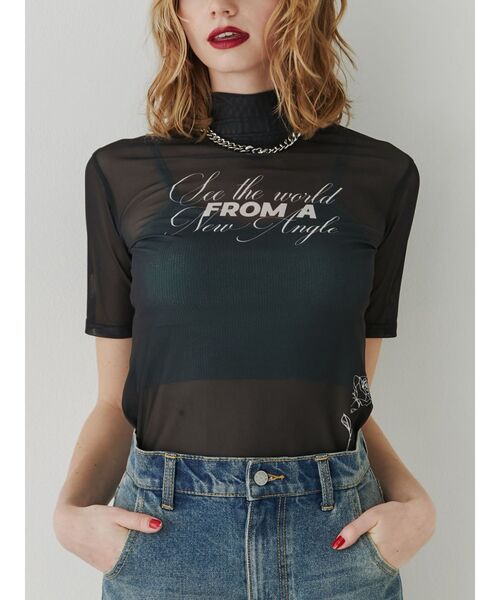 jouetie(ジュエティ)の「ハーフスリーブタトゥーシアートップス(Tシャツ/カットソー・レディース・ブラック/オフホワイト/カーキ・MEDIUM)」の12枚目の写真