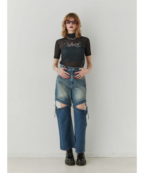 jouetie(ジュエティ)の「ハーフスリーブタトゥーシアートップス(Tシャツ/カットソー・レディース・ブラック/オフホワイト/カーキ・MEDIUM)」の14枚目の写真