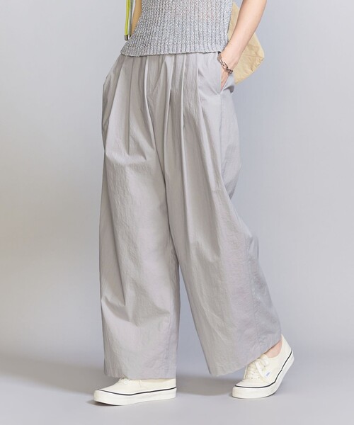 ビューティーアンドユース　コットンナイロン ワイドタックパンツ S BEAUTY&YOUTH UNITED ARROWS（ビューティーアンドユース