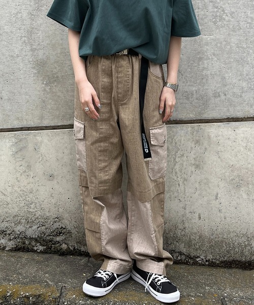 DOUBLE NAME（ダブルネーム）の「ヘンプＭＩＸワークビルドパンツ（その他パンツ・レディース・スミクロ/ベージュ・FREE）」の2枚目の写真