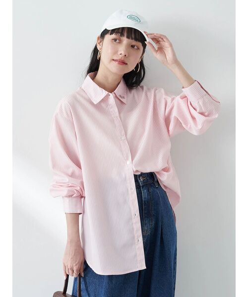 earth music&ecology（アースミュージックアンドエコロジー）の「ワンポイントロゴシャツ（シャツ/ブラウス・レディース・ライトイエロー/サックスブルー/ピンク系その他/グレー系その他2・FREE）」の10枚目の写真