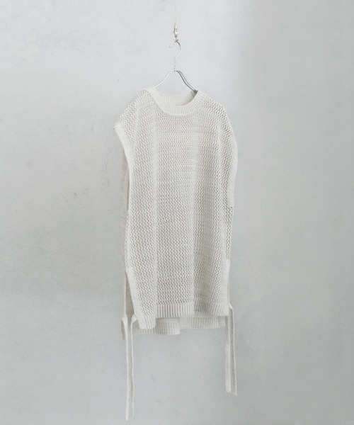 ETELIO（エテリオ）の「サイドレース透かし編みメランジメッシュベスト（ベスト・メンズ・ワイン系/グレー系/ブルー系/ブラック系・S/M/L）」の18枚目の写真