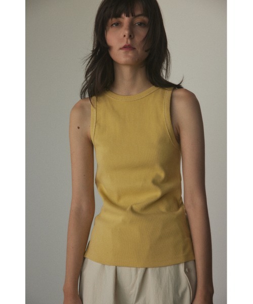 BLACK BY MOUSSY（ブラックバイマウジー）の「standard tanktop(スタンダードタンクトップ)（タンクトップ・レディース・ホワイト/ブラウン/ライトブラック/ライトイエロー/オレンジ/ダークブルー/ネイビー・FREE）」の6枚目の写真