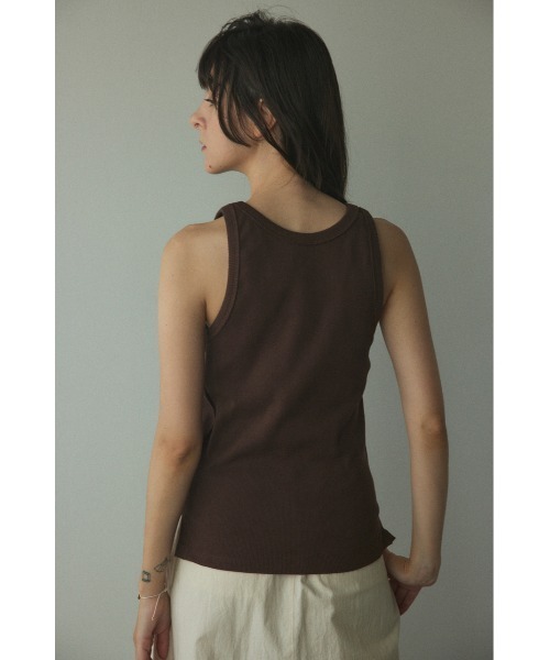 BLACK BY MOUSSY（ブラックバイマウジー）の「standard tanktop(スタンダードタンクトップ)（タンクトップ・レディース・ホワイト/ブラウン/ライトブラック/ライトイエロー/オレンジ/ダークブルー/ネイビー・FREE）」の18枚目の写真