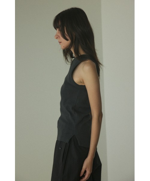 BLACK BY MOUSSY（ブラックバイマウジー）の「standard tanktop(スタンダードタンクトップ)（タンクトップ・レディース・ホワイト/ブラウン/ライトブラック/ライトイエロー/オレンジ/ダークブルー/ネイビー・FREE）」の21枚目の写真