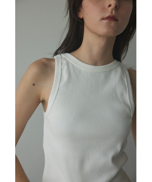 BLACK BY MOUSSY（ブラックバイマウジー）の「standard tanktop(スタンダードタンクトップ)（タンクトップ・レディース・ホワイト/ブラウン/ライトブラック/ライトイエロー/オレンジ/ダークブルー/ネイビー・FREE）」の8枚目の写真