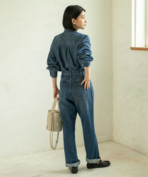 coen（コーエン）の「2WAYボウタイデニムシャツブラウス（シャツ/ブラウス・レディース・コバルトブルー/ブラック・M/L）」の3枚目の写真