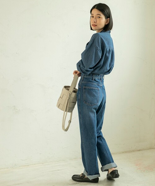 coen（コーエン）の「2WAYボウタイデニムシャツブラウス（シャツ/ブラウス・レディース・コバルトブルー/ブラック・M/L）」の5枚目の写真