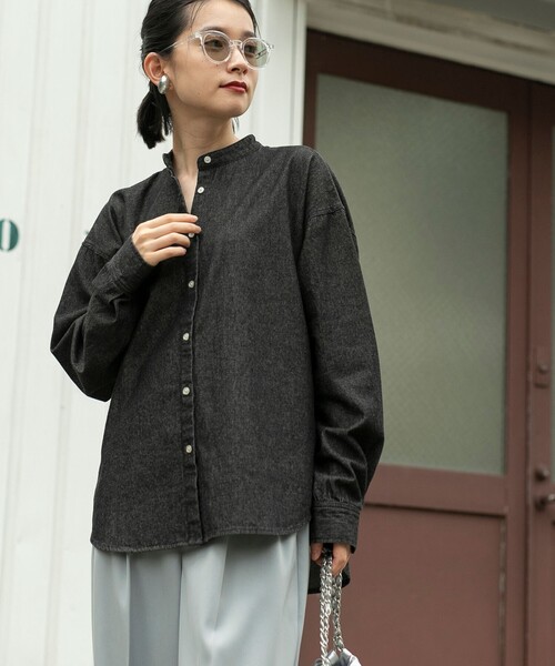 coen（コーエン）の「2WAYボウタイデニムシャツブラウス（シャツ/ブラウス・レディース・コバルトブルー/ブラック・M/L）」の16枚目の写真