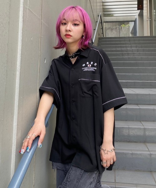 Candy Stripper（キャンディストリッパー）の「CANDY TOKYO シャツ（シャツ/ブラウス・レディース・ネイビー/ブラック/ライトブルー・2）」の4枚目の写真