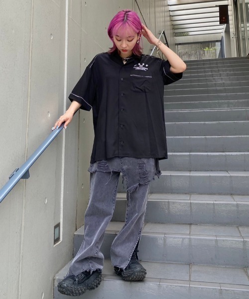 Candy Stripper（キャンディストリッパー）の「CANDY TOKYO シャツ（シャツ/ブラウス・レディース・ネイビー/ブラック/ライトブルー・2）」の8枚目の写真