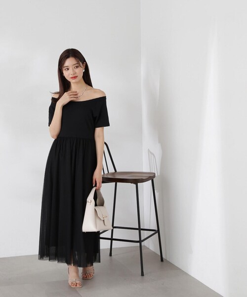PROPORTION BODY DRESSING(プロポーションボディドレッシング)の「2WAYチュールドッキングワンピース / 1214140423(ワンピース・レディース・グレー/ブラック・SMALL/MEDIUM)」の10枚目の写真