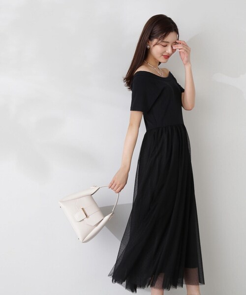 PROPORTION BODY DRESSING(プロポーションボディドレッシング)の「2WAYチュールドッキングワンピース / 1214140423(ワンピース・レディース・グレー/ブラック・SMALL/MEDIUM)」の12枚目の写真