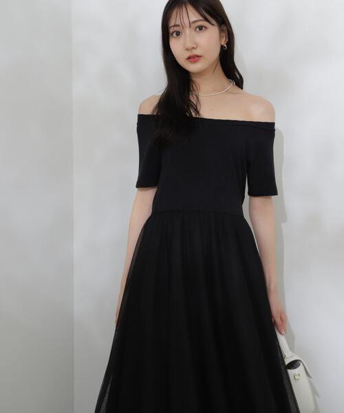 PROPORTION BODY DRESSING(プロポーションボディドレッシング)の「2WAYチュールドッキングワンピース / 1214140423(ワンピース・レディース・グレー/ブラック・SMALL/MEDIUM)」の16枚目の写真