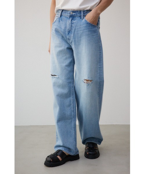 AZUL by moussy(アズールバイマウジー)の「AZUL DENIM ワイドクラッシュ(デニムパンツ・メンズ・ライトブルー・LARGE/MEDIUM)」の12枚目の写真