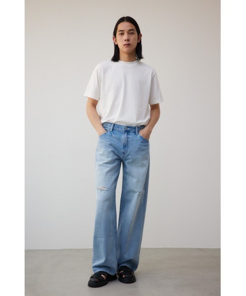 AZUL by moussy(アズールバイマウジー)の「AZUL DENIM ワイドクラッシュ(デニムパンツ・メンズ・ライトブルー・LARGE/MEDIUM)」の11枚目の写真