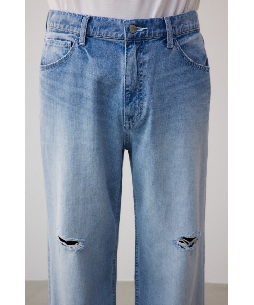 AZUL by moussy(アズールバイマウジー)の「AZUL DENIM ワイドクラッシュ(デニムパンツ・メンズ・ライトブルー・LARGE/MEDIUM)」の6枚目の写真