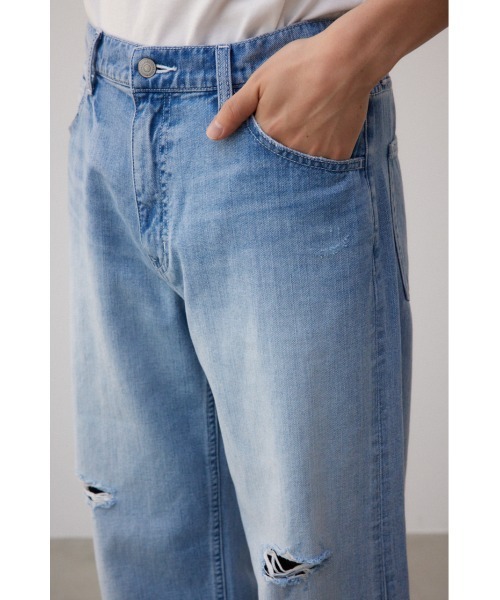AZUL by moussy(アズールバイマウジー)の「AZUL DENIM ワイドクラッシュ(デニムパンツ・メンズ・ライトブルー・LARGE/MEDIUM)」の4枚目の写真
