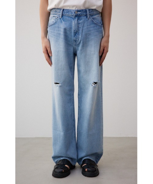 AZUL by moussy(アズールバイマウジー)の「AZUL DENIM ワイドクラッシュ(デニムパンツ・メンズ・ライトブルー・LARGE/MEDIUM)」の9枚目の写真