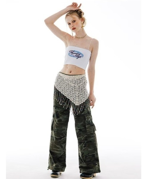 runningHIGH(ランニングハイ)の「【runningHIGH】RIPSTOP BANDING CARGO PANTS -CAMO-(カーゴパンツ・レディース・ブラック/グリーン系カモフラージュ/グレー系カモフラージュ・M/S)」の16枚目の写真