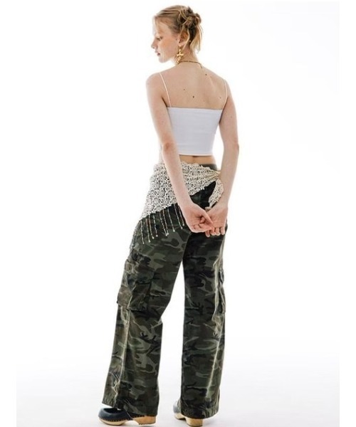 runningHIGH(ランニングハイ)の「【runningHIGH】RIPSTOP BANDING CARGO PANTS -CAMO-(カーゴパンツ・レディース・ブラック/グリーン系カモフラージュ/グレー系カモフラージュ・M/S)」の17枚目の写真