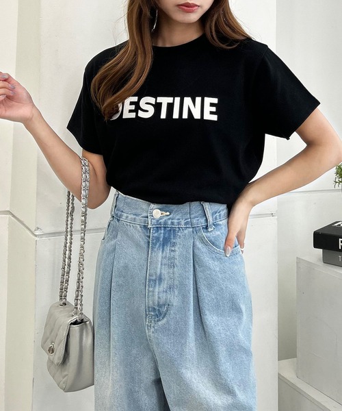 INGNI(イング)の「ロゴプリントTシャツ(Tシャツ/カットソー・レディース・ブラック×ホワイト/ピンク系2/ホワイト×シルバー/ブラック×シルバー/ホワイト×ブラック/チャコールグレー/ホワイト系その他/ホワイト系5・M)」の6枚目の写真