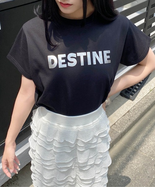 INGNI(イング)の「ロゴプリントTシャツ(Tシャツ/カットソー・レディース・ブラック×ホワイト/ピンク系2/ホワイト×シルバー/ブラック×シルバー/ホワイト×ブラック/チャコールグレー/ホワイト系その他/ホワイト系5・M)」の7枚目の写真