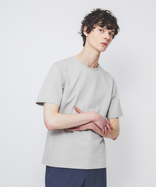 ABAHOUSE GRAY（アバハウスグレイ）の「【COOL DRYMAX」シルケットカノコTシャツ（Tシャツ/カットソー・メンズ・グレイッシュベージュ/ブラック/グリーン/ホワイト/ネイビー・46/50/48）」の3枚目の写真