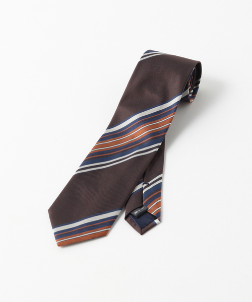 EDIFICE（エディフィス）の「PB レジメンタルマルチストライプタイ（ネクタイ・メンズ・ネイビー/ブラウン/チャコールグレー・FREE）」の8枚目の写真