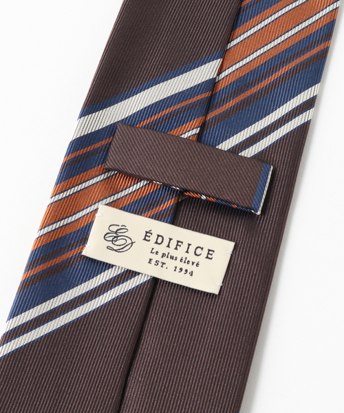 EDIFICE（エディフィス）の「PB レジメンタルマルチストライプタイ（ネクタイ・メンズ・ネイビー/ブラウン/チャコールグレー・FREE）」の10枚目の写真