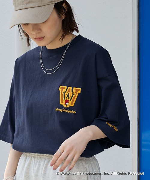 MONO-MART(モノマート)の「【FELIX & CASPER & Woody Woodpecker】別注 ヴィンテージライクデザイン ビッグシルエット半袖Tシャツ/フェリックス/キャスパー/ウッディー・ウッドペッカー(Tシャツ/カットソー・レディース・ネイビー系5/アイボリー系4/ホワイト系5/ネイビー系2/ネイビー系/ブラック系4/ブラック系2/ブラック系5/ホワイト系1/ホワイト系/オフホワイト/ブラック系/スミクロ/ネイビー/アイボリー系1/ブラック系3/ブラック系1/ホワイト系4/ダークブラウン・M/L)」の19枚目の写真