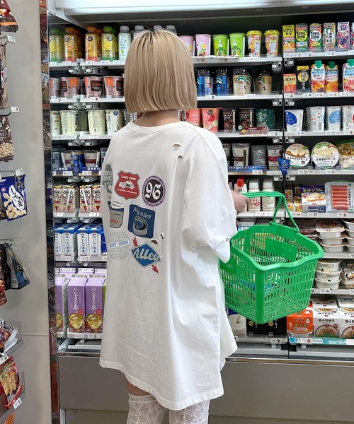 Alley by w closet(アリーバイダブルクローゼット)の「【Alley】プリントダメージTEE(Tシャツ/カットソー・レディース・ターコイズブルー/オフホワイト/スミクロ・FREE)」の11枚目の写真