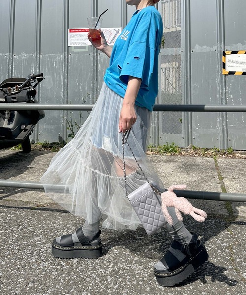 Alley by w closet(アリーバイダブルクローゼット)の「【Alley】プリントダメージTEE(Tシャツ/カットソー・レディース・ターコイズブルー/オフホワイト/スミクロ・FREE)」の13枚目の写真