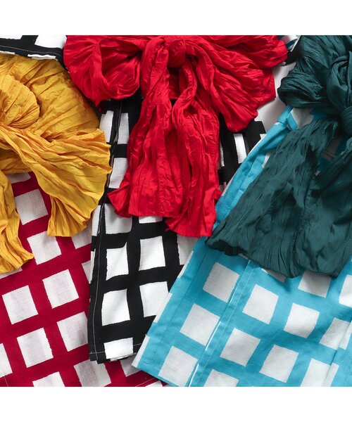 p.premier（ピードットプルミエ）の「BIG格子柄２WAY浴衣（浴衣・キッズ・レッド/ブラック/ターコイズブルー・120/110/100/90/140/130）」の12枚目の写真