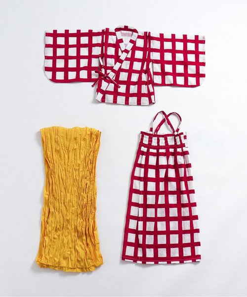 p.premier（ピードットプルミエ）の「BIG格子柄２WAY浴衣（浴衣・キッズ・レッド/ブラック/ターコイズブルー・120/110/100/90/140/130）」の19枚目の写真