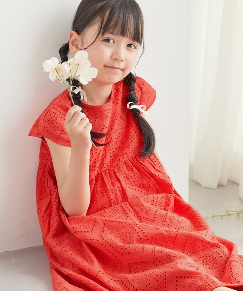 ROPE' PICNIC（ロペピクニック）の「【KIDS】INDIAレースワンピース（ワンピース・キッズ・レッド/オフホワイト・110/150/140/130/120）」の18枚目の写真