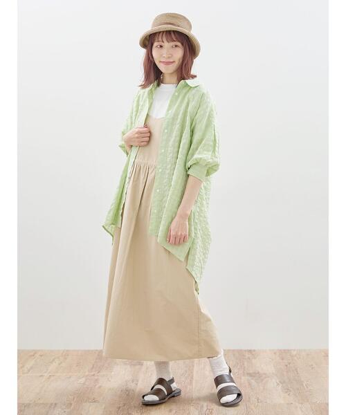 Samansa Mos2（サマンサ モスモス）の「シャドーチェックシャツチュニック（シャツ/ブラウス・レディース・ミント/ブラック/ブルー/オフホワイト・F）」の7枚目の写真