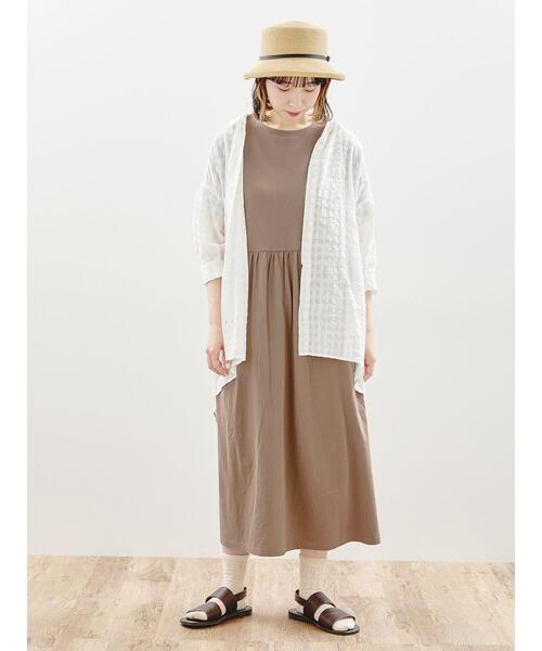 Samansa Mos2（サマンサ モスモス）の「シャドーチェックシャツチュニック（シャツ/ブラウス・レディース・ミント/ブラック/ブルー/オフホワイト・F）」の9枚目の写真