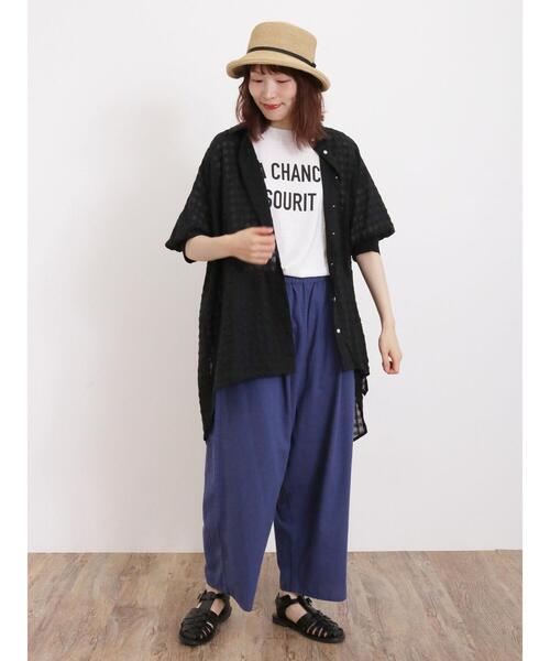 Samansa Mos2（サマンサ モスモス）の「シャドーチェックシャツチュニック（シャツ/ブラウス・レディース・ミント/ブラック/ブルー/オフホワイト・F）」の17枚目の写真