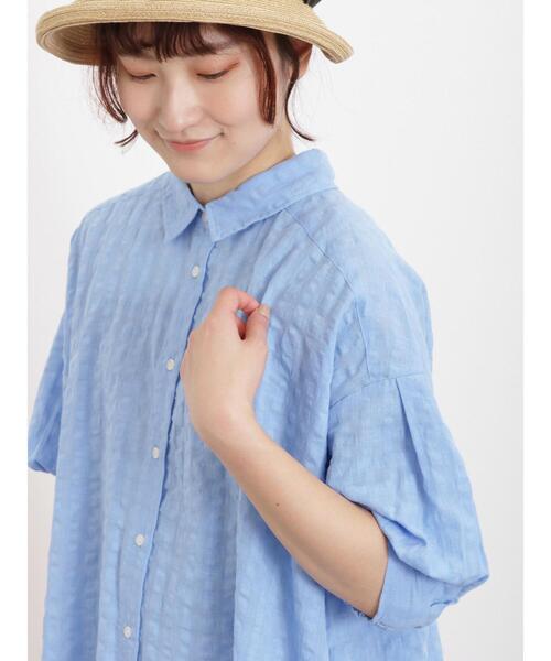 Samansa Mos2（サマンサ モスモス）の「シャドーチェックシャツチュニック（シャツ/ブラウス・レディース・ミント/ブラック/ブルー/オフホワイト・F）」の20枚目の写真