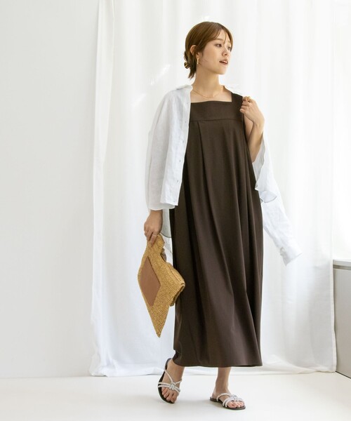 NOLLEY’S（ノーリーズ）の「アクティブ コクーンワンピース（ワンピース・レディース・ブラック/ブラウン・1/2）」の5枚目の写真