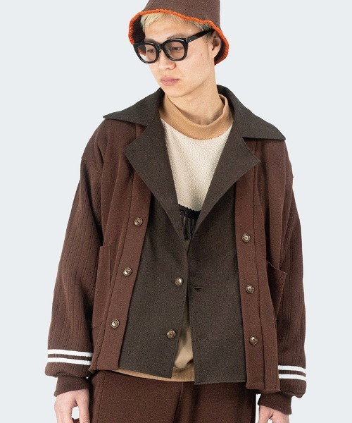 masterkey（マスターキー）の「mj9947- FLEXIBLE RIB-JK ニットジャケット（その他アウター・メンズ・ブラウン/グレー/ブルー・FREE）」の2枚目の写真