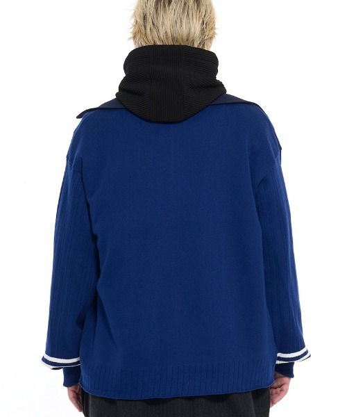 masterkey（マスターキー）の「mj9947- FLEXIBLE RIB-JK ニットジャケット（その他アウター・メンズ・ブラウン/グレー/ブルー・FREE）」の4枚目の写真