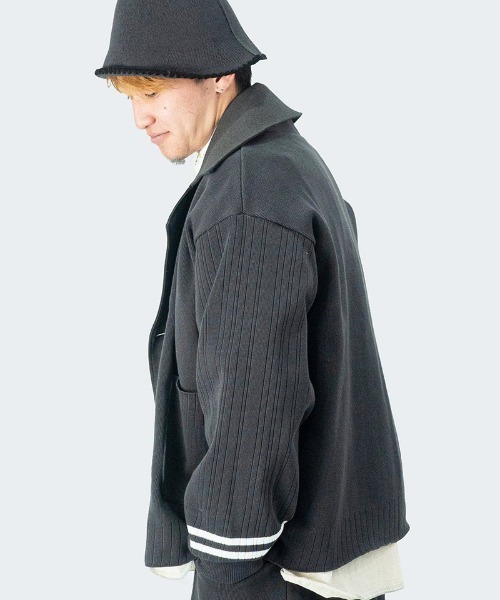 masterkey（マスターキー）の「mj9947- FLEXIBLE RIB-JK ニットジャケット（その他アウター・メンズ・ブラウン/グレー/ブルー・FREE）」の8枚目の写真