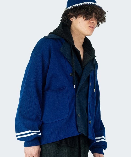 masterkey（マスターキー）の「mj9947- FLEXIBLE RIB-JK ニットジャケット（その他アウター・メンズ・ブラウン/グレー/ブルー・FREE）」の18枚目の写真