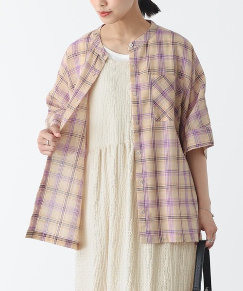 n'OrLABEL(ノアールレーベル)の「『マドラスチェック柄シャツ』(シャツ/ブラウス・レディース・ネイビー/ベージュ・FREE)」の18枚目の写真