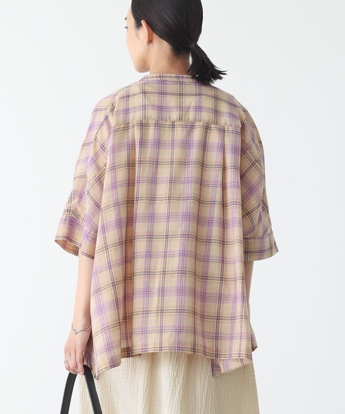 n'OrLABEL(ノアールレーベル)の「『マドラスチェック柄シャツ』(シャツ/ブラウス・レディース・ネイビー/ベージュ・FREE)」の8枚目の写真