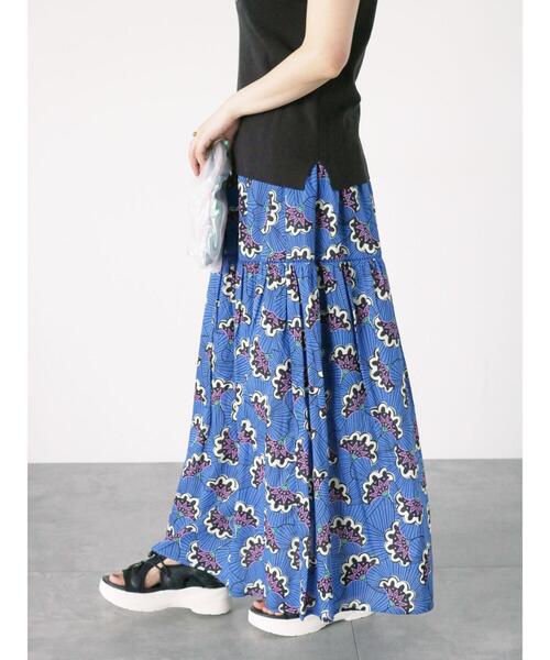 Lugnoncure（ルノンキュール）の「アフリカン柄スカート（スカート・レディース・ベージュ/イエロー/ブルー・F）」の3枚目の写真