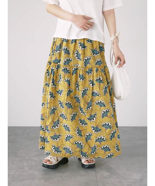 Lugnoncure（ルノンキュール）の「アフリカン柄スカート（スカート・レディース・ベージュ/イエロー/ブルー・F）」の4枚目の写真